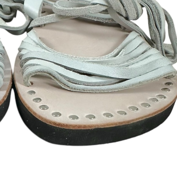 Free People Willow Wrap Gladiator Leather Sandals Bone Size 36 5 5.5 6 Bohemian - Picture 5 of 16